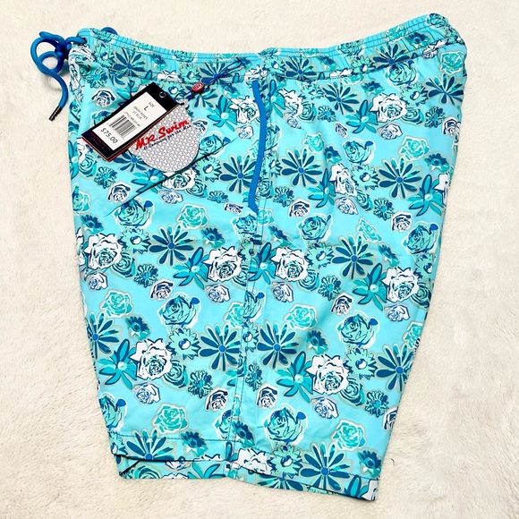 NWT Men’s Mr. Swim Daisy Roses Swim Trunks Size L - Picture 2 of 10